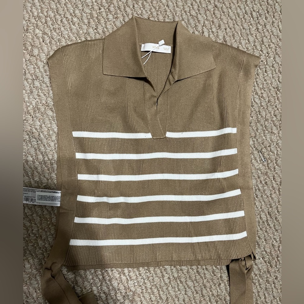 Mango Sweater Tie Waist Top